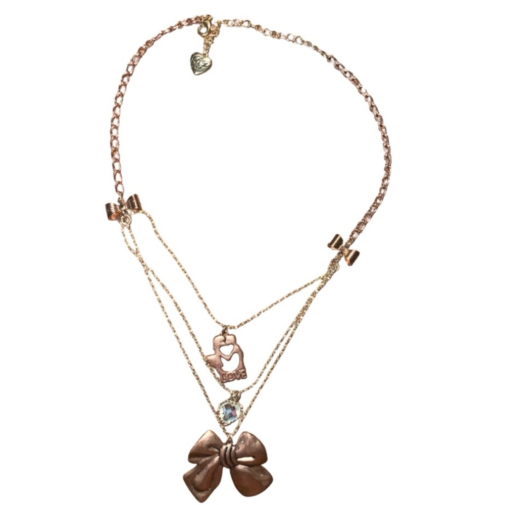 Gold Bow Betsey Johnson Necklace 💖 - Picture 3 of 4